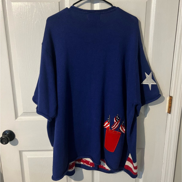 QUACKER‎ FACTORY Women's USA Patriotic Button Front Cardigan Sweater Plus SZ 3X - Picture 5 of 8